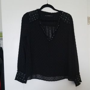 NEW ZARA Basic Black Blouse